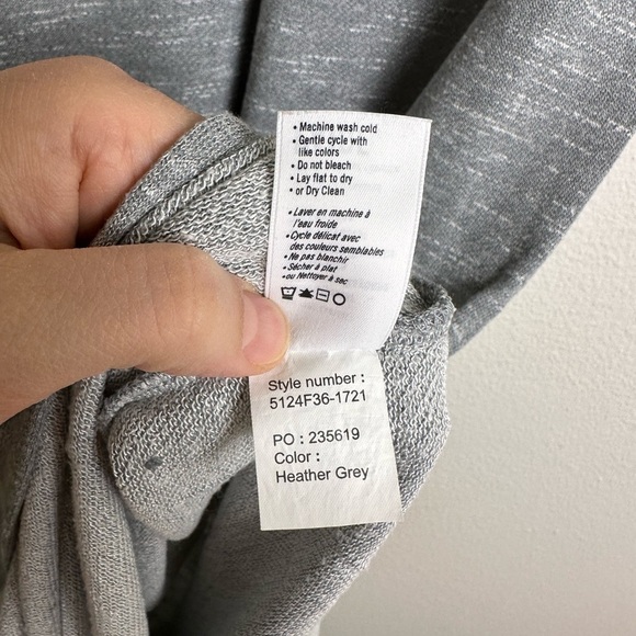 Paige sage knit midi French terry Heathered grey v neck pullover dress M - Picture 6 of 7